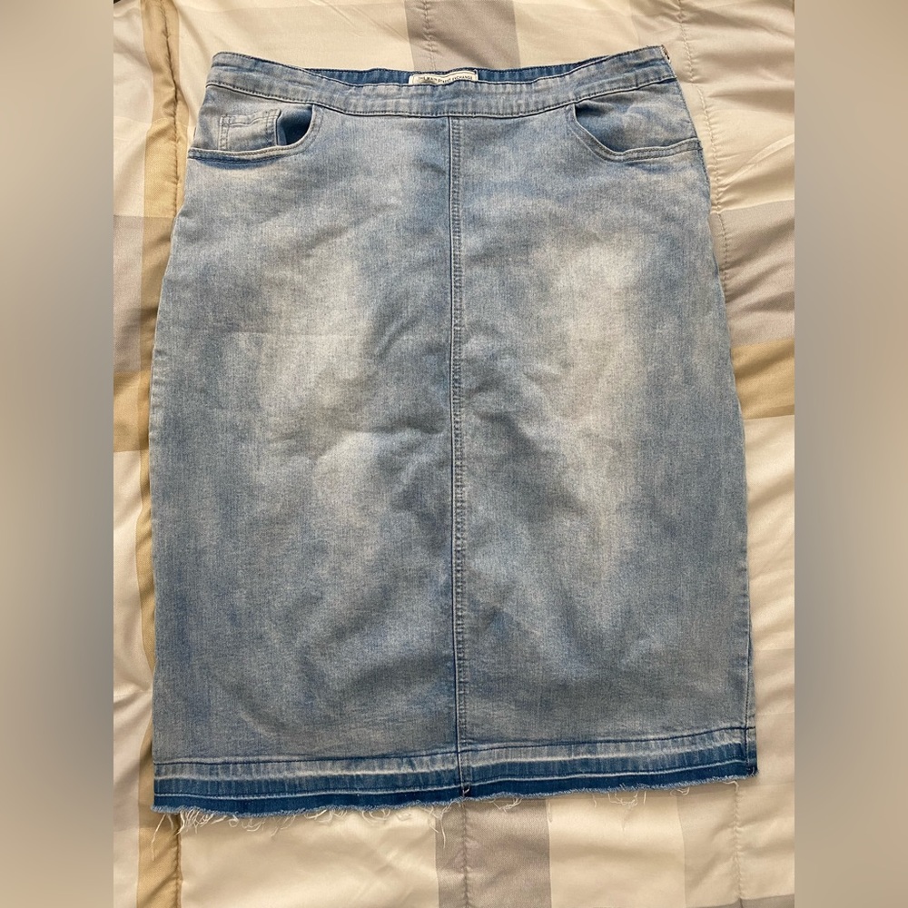Main Street Exchange Light Wash Denim Skirt